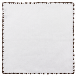 Brown pocket square with arched crochet