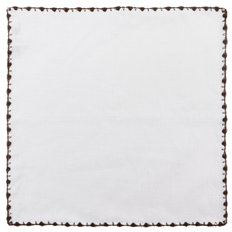 Brown pocket square with arched crochet