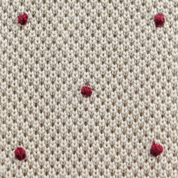 Cravatta a maglia crema con pois borgogna 2