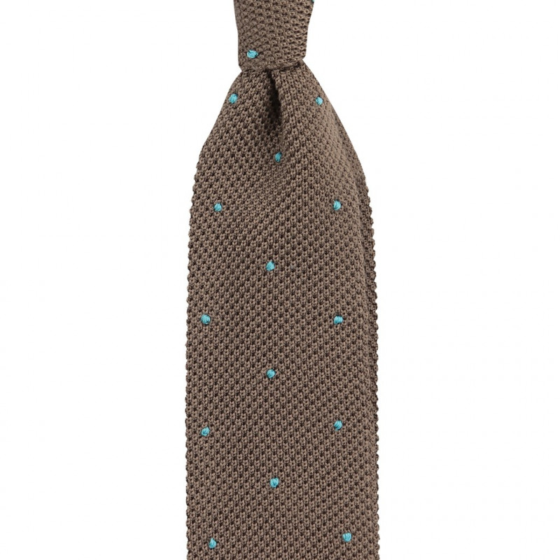 Desert taupe turquoise polka dots