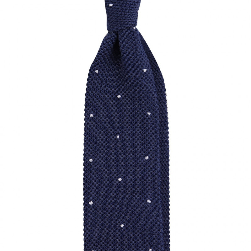 Navy white polka dots