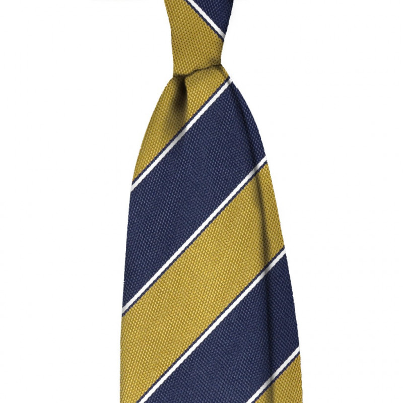 Yellow and navy jacquard stripes
