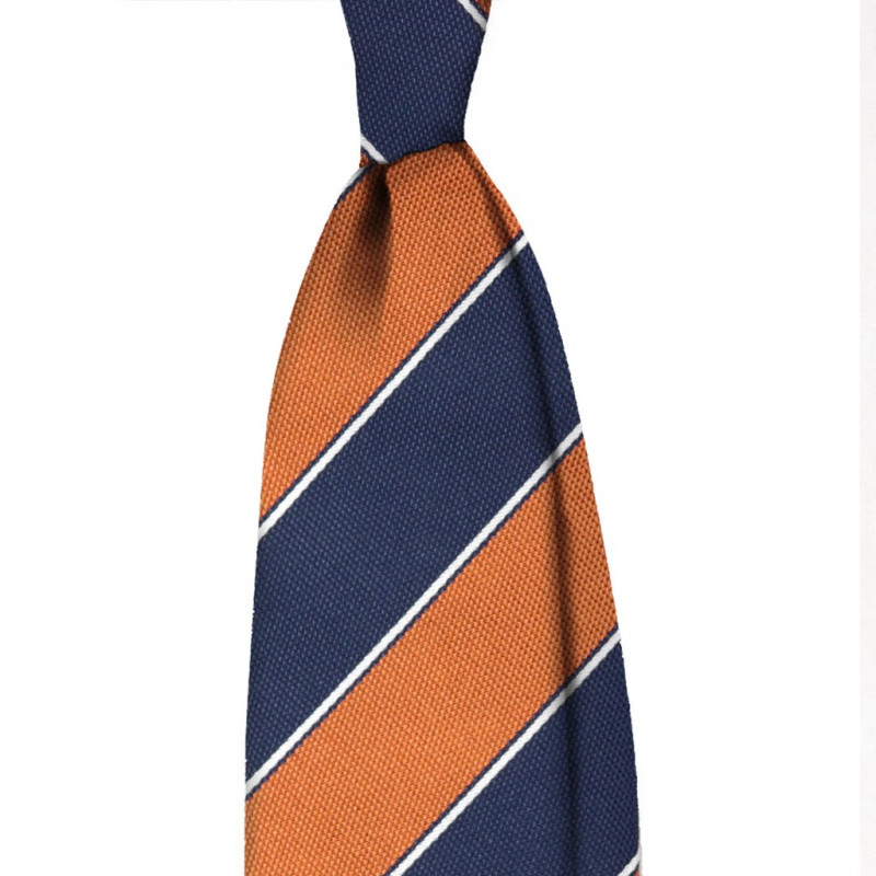 Orange and navy jacquard stripes