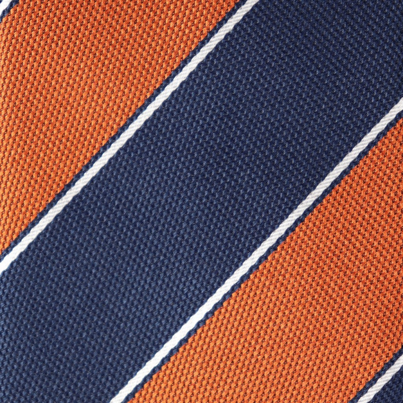 Orange and navy jacquard stripes