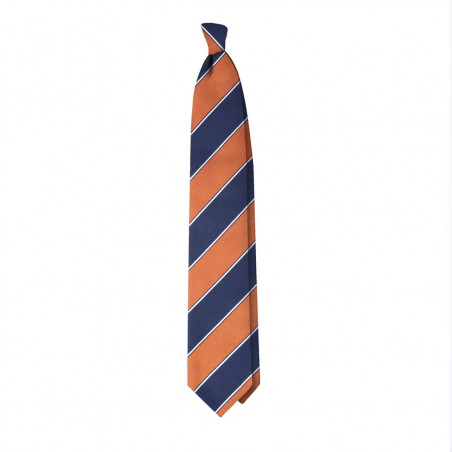 Orange and navy jacquard stripes