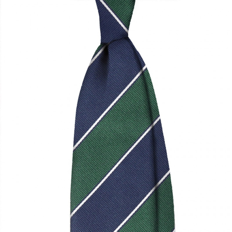 Dark green and navy jacquard stripes