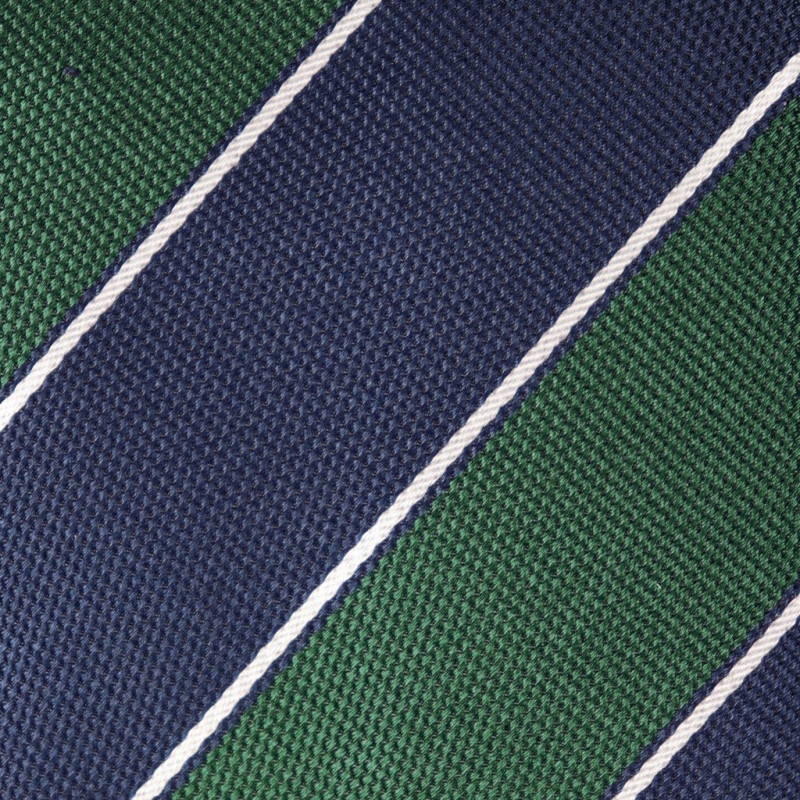 Dark green and navy jacquard stripes