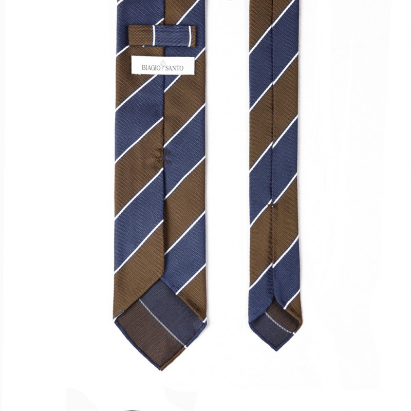 Jacquard regimental navy e marrone Jacquard regimental navy e marrone