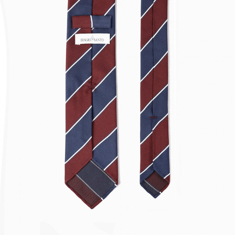 Bordeaux and navy jacquard stripes