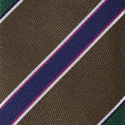 Riga Jacquard Verde Scuro e Navy su Fondo Marroncino 2