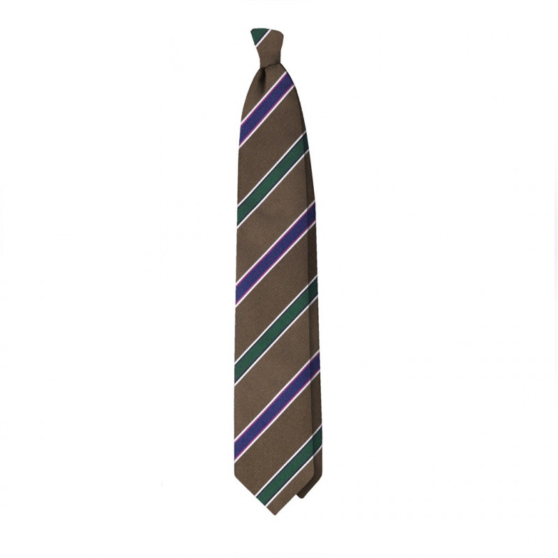 Dark Green and Navy on Light Brown Jacquard