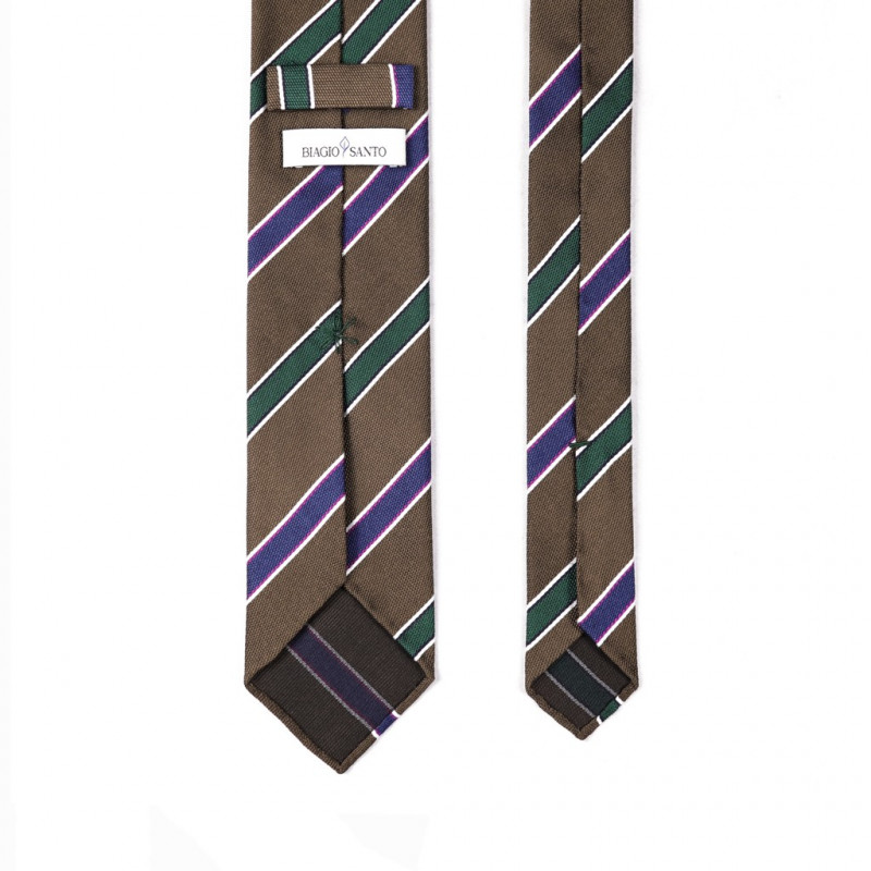 Dark Green and Navy on Light Brown Jacquard