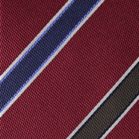 Jacquard Riga Marrone e Navy su Fondo Bordeaux
