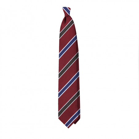 Jacquard Riga Marrone e Navy su Fondo Bordeaux