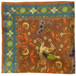 Orange Printed Animal Linen&Cotton Pochette 2