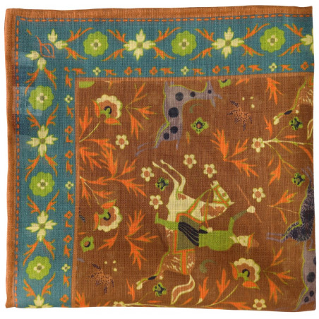 Orange Printed Animal Linen&Cotton Pochette Orange Printed Animal Linen&Cotton Pochette