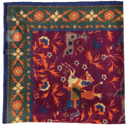 Pochette Stampata Motivo Animali Lino&Cotone Borgogna 2