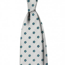 Dark Green Flowers on White grenadine