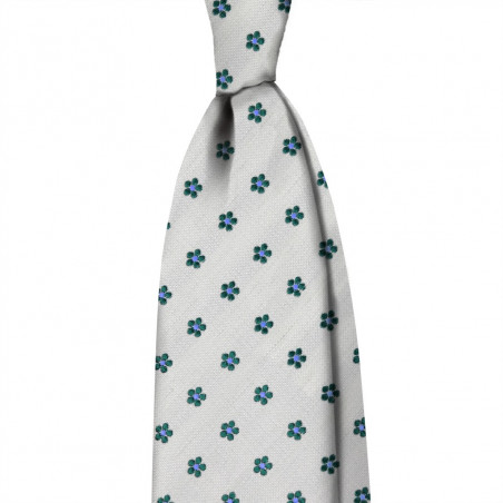 Dark Green Flowers on White grenadine