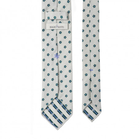 Dark Green Flowers on White grenadine