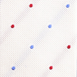 Light Blue and Red Flowers Polka Dots on White grenadine 2