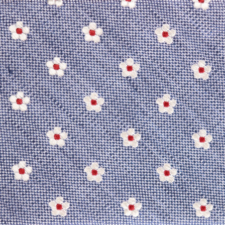 White flowers on Denim grenadine