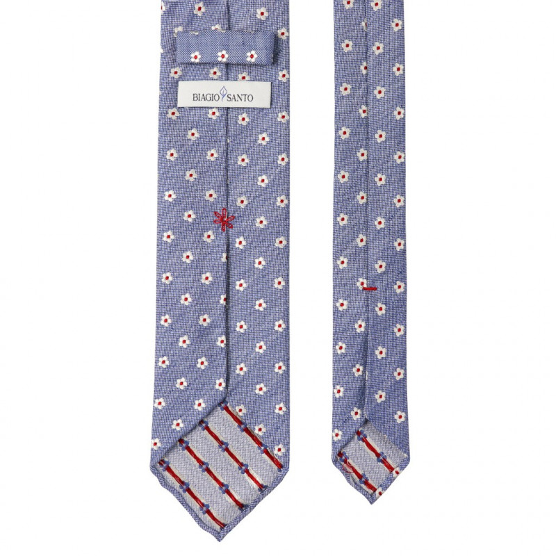 Fiori bianchi su garza denim