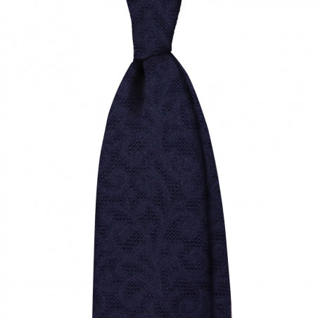 Navy paisley grenadine tone on tone