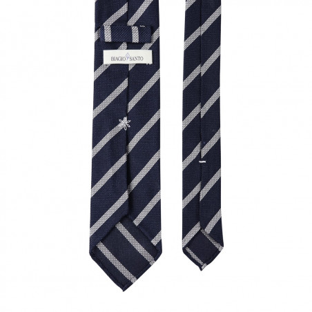 Riga bianco su Garza Navy