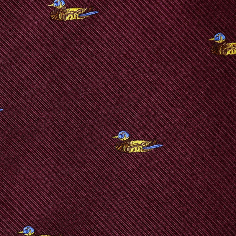 Ducks on Burgundy Jacquard