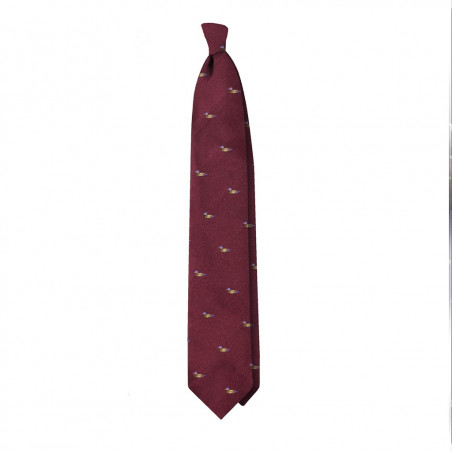 Ducks on Burgundy Jacquard