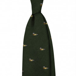 Ducks on Dark Green Jacquard