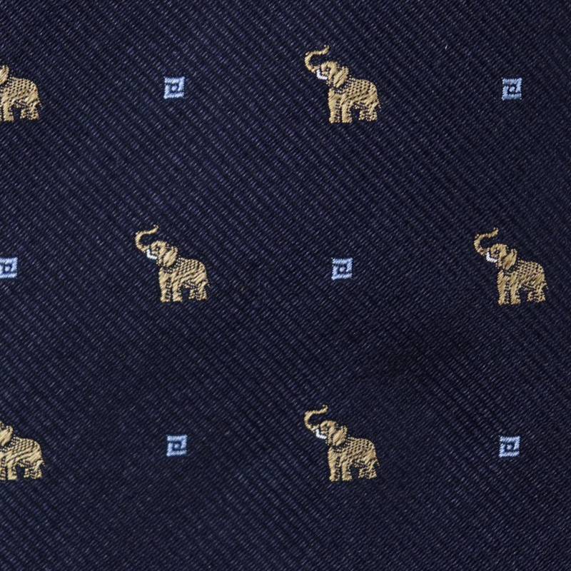 Elefanti su Jacquard Navy
