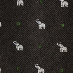 Elephants on Dark Brown Jacquard 2