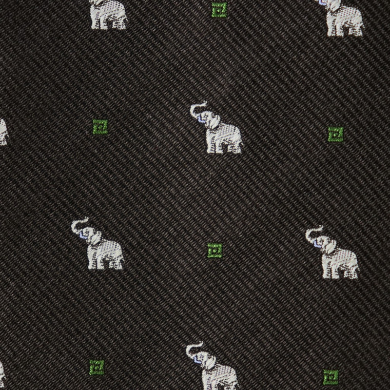 Elefanti su Jacquard Marrone Scuro