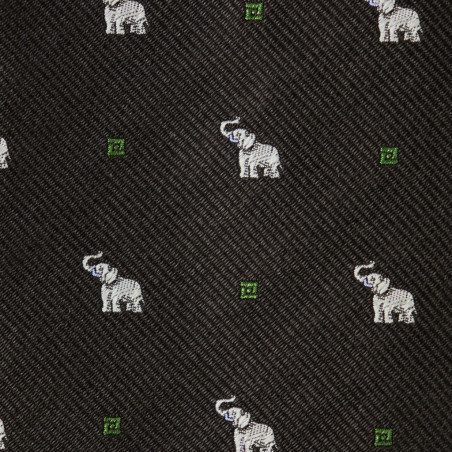 Elefanti su Jacquard Marrone Scuro
