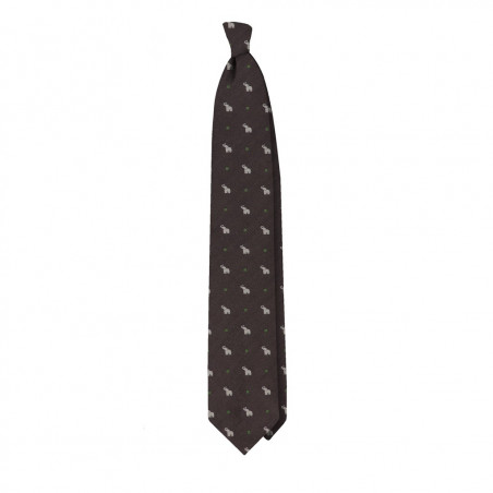 Elefanti su Jacquard Marrone Scuro