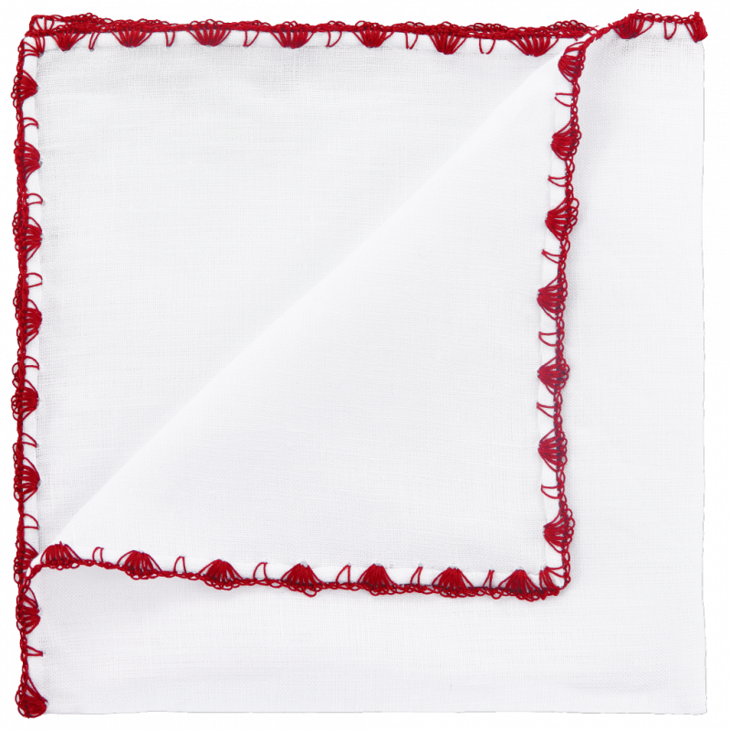 Pochette rossa con uncinetto ad archi