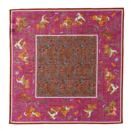 Motivo con caccia magenta e rosso Motivo con caccia magenta e rosso