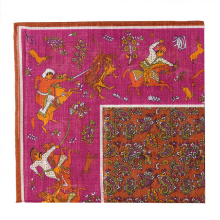 Hunting motif magenta and red