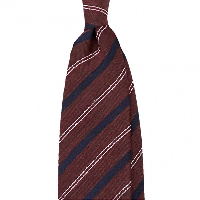 Jacquard Riga 7 pieghe Navy su fondo Burgundy