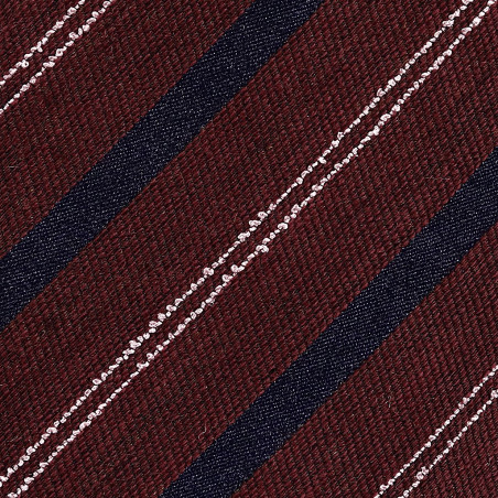 7 folds navy stripe on Burgundy Jacquard