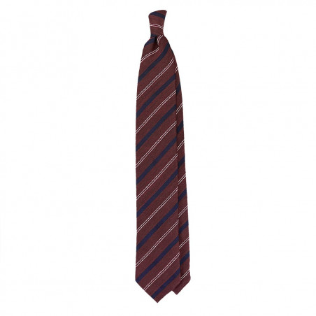 7 folds navy stripe on Burgundy Jacquard