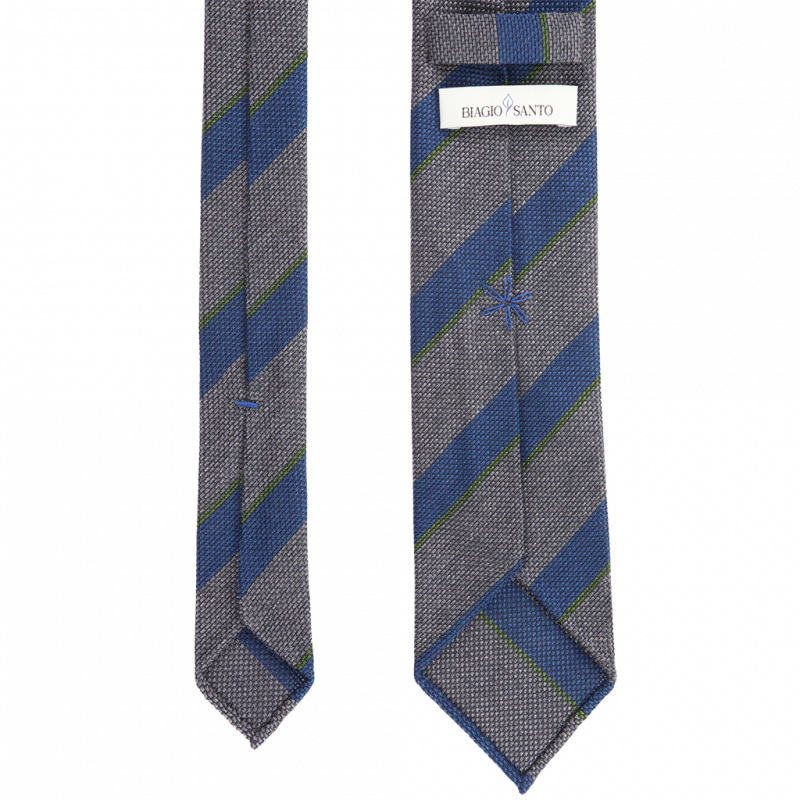 Riga in garza blu e grigio