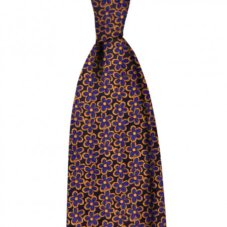 7 folds blue daisy on navy Jacquard 7 folds blue daisy on navy Jacquard