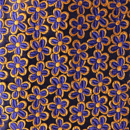 Jacquard Margherita 7 pieghe Blu su Navy