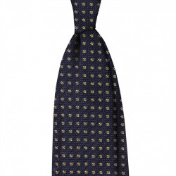7 folds navy grenadine yellow micro-pattern