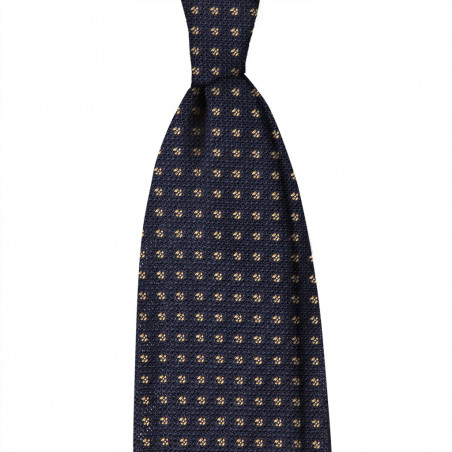 7 folds navy grenadine yellow micro-pattern 7 folds navy grenadine yellow micro-pattern