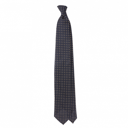 7 folds navy grenadine yellow micro-pattern