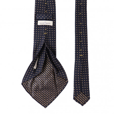 7 folds navy grenadine yellow micro-pattern
